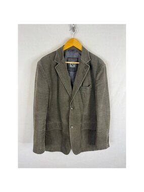 Bugatti Casual Deluxe Mens 40R (measures 42) Blazer Olive Green Cotton Germany